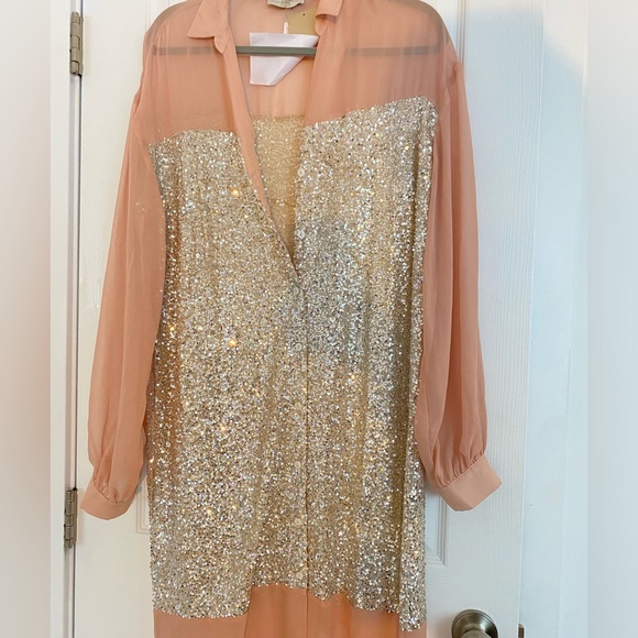Never Fully Dressed Sequin Mix Lil Shirt Dress - Picture 7 of 8